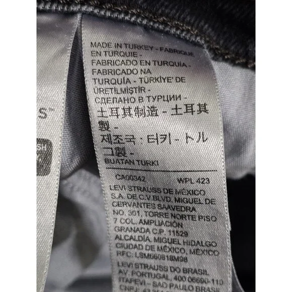 Levi’s Premium Ribcage Straight Ankle Jeans Washed Black Gray Button Fly - Sz 30 - Picture 11 of 15